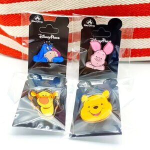 Disney Parks Pins 4pk Winnie the Pooh Eeyore Tigger Piglet Walt Collectable NEW
